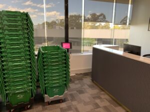 Green moving boxes